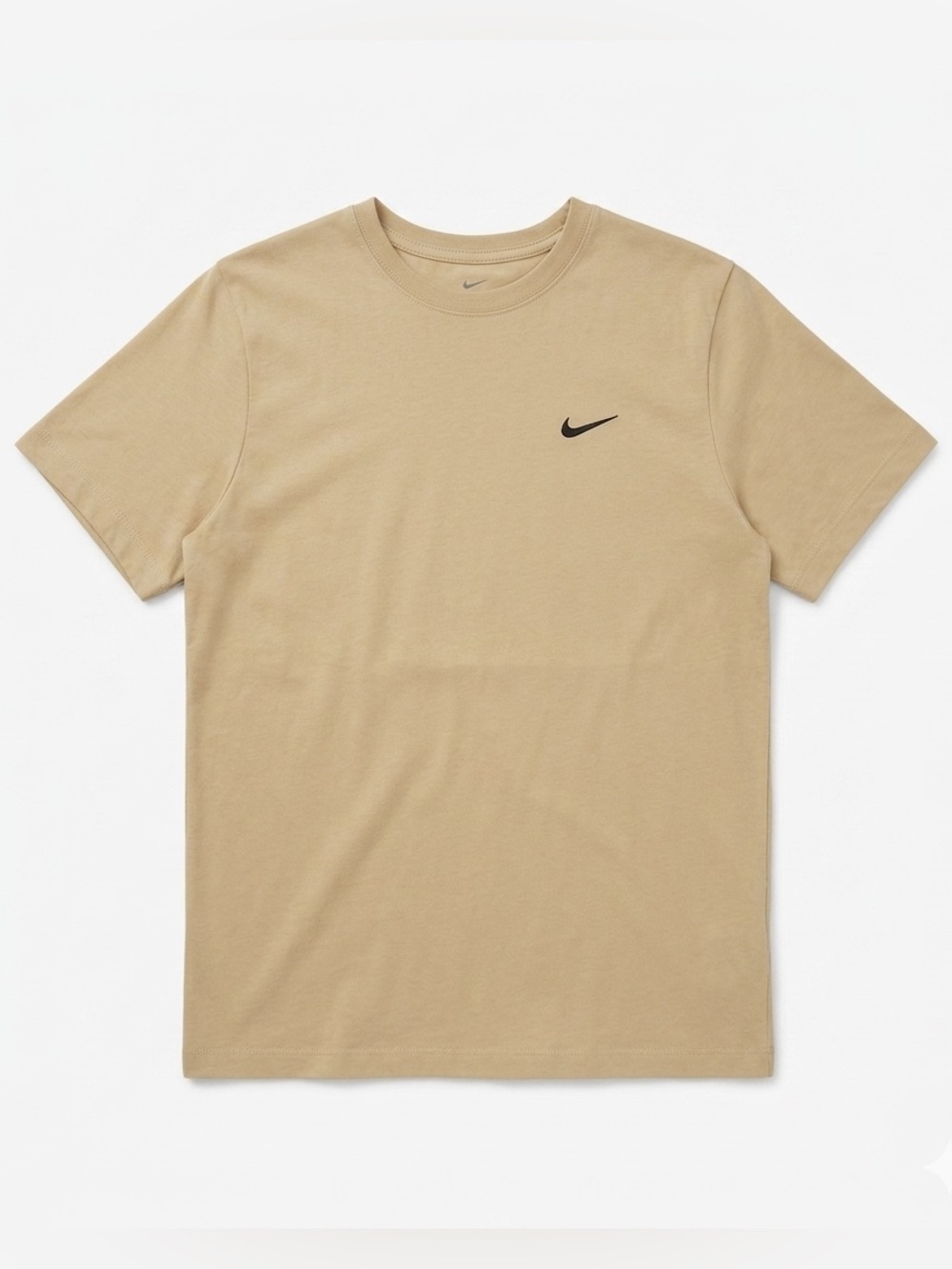 Nike Short-Sleeve Crew Tee in Tan with Black Swoosh